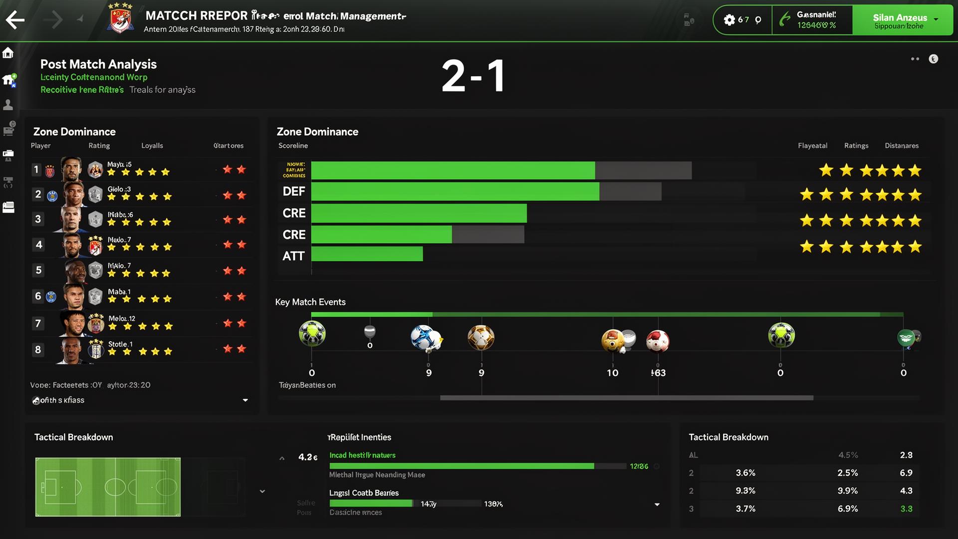 Match Reports — free fantasy football manager game screenshot from World League Manager